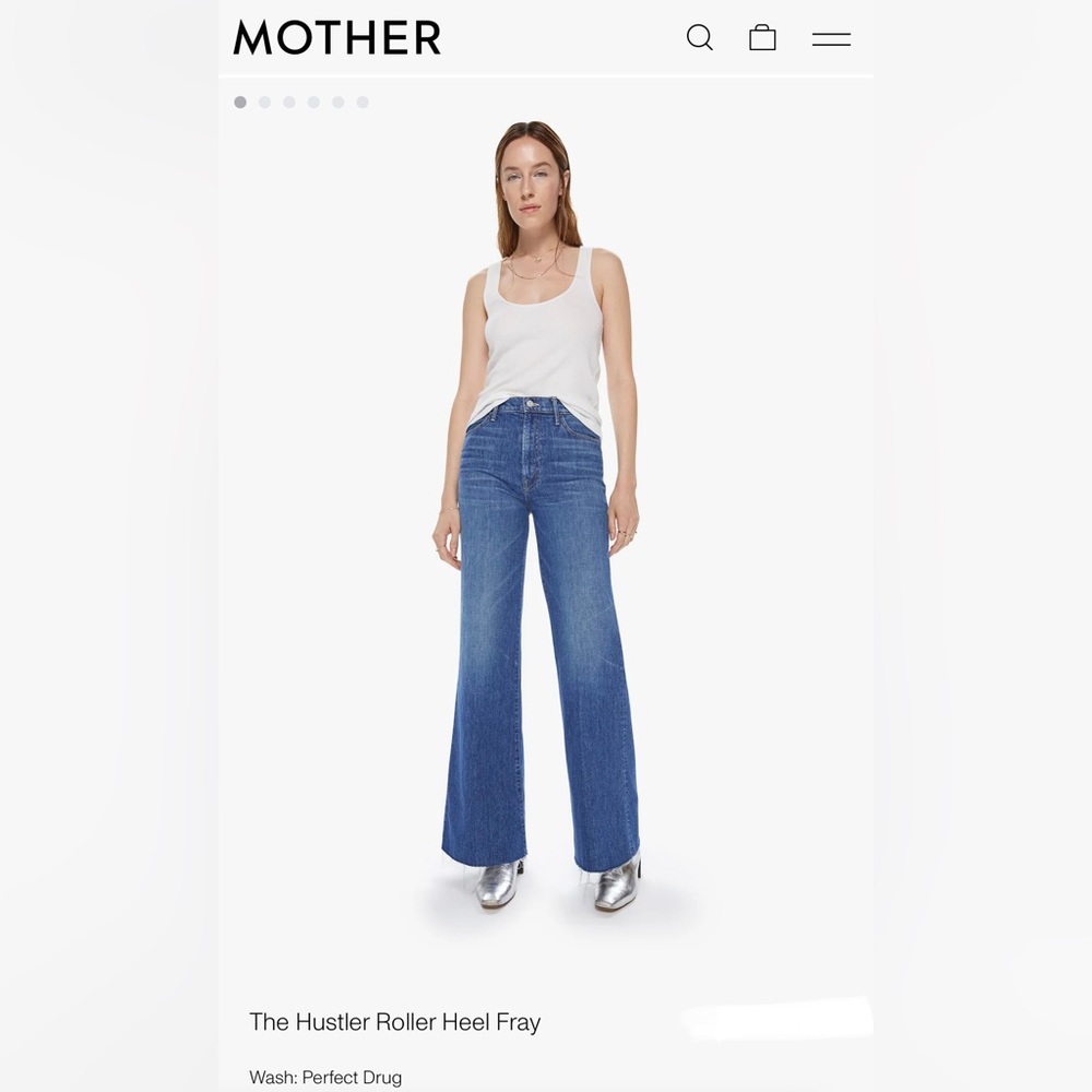Mother Denim The Hustler Roller Heel Fray size 24